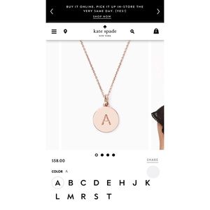 Kate Spade “A” One In A Million Necklace Rose Gold